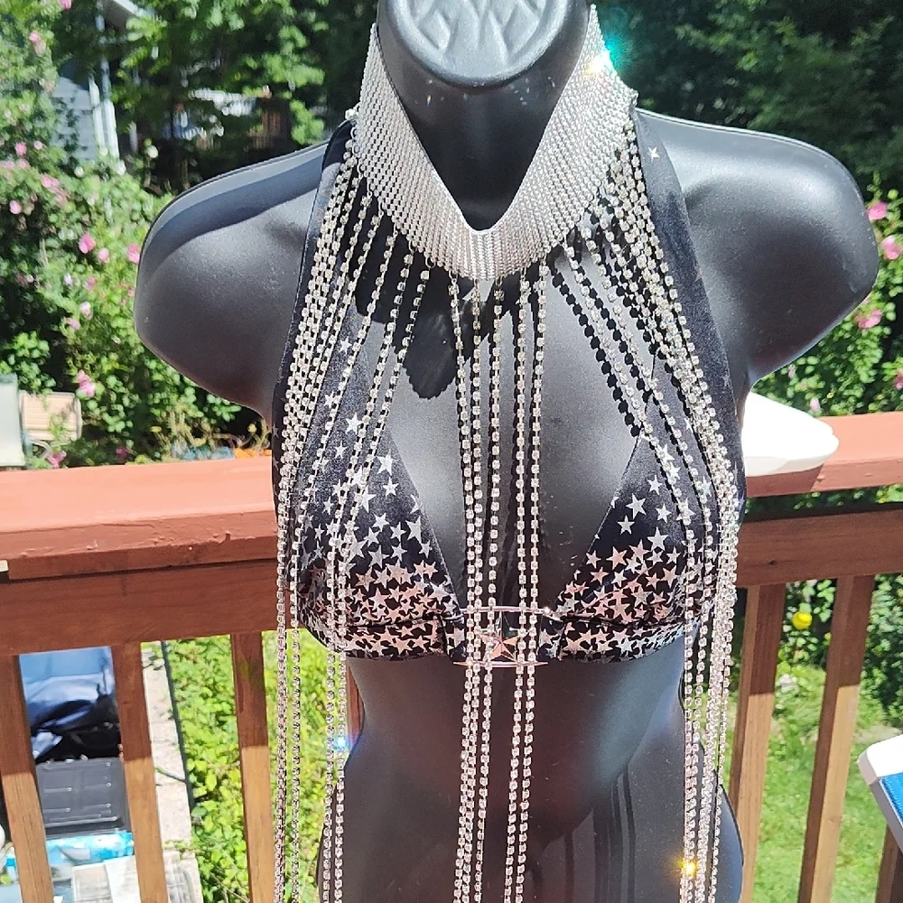 Silver Rhinestone Halter Top - Picture 6 of 8
